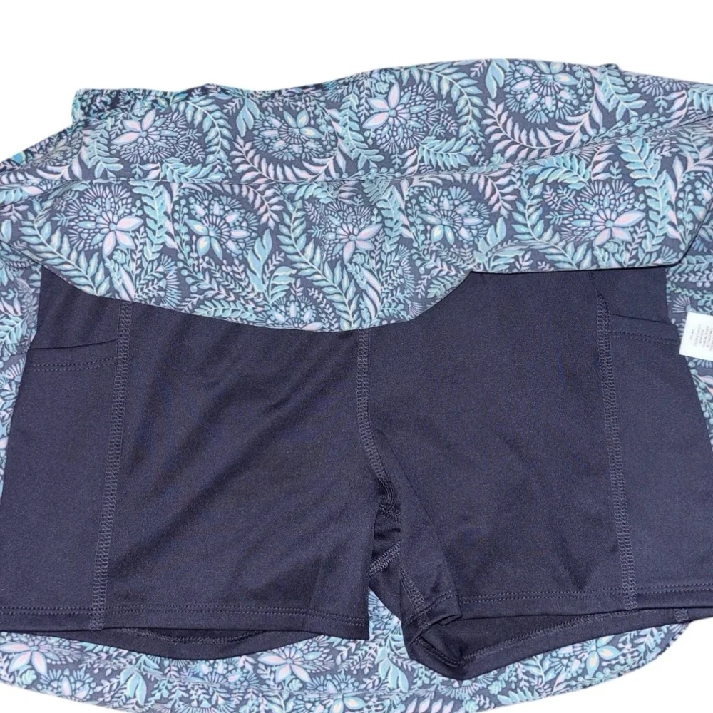 Tommy Bahama Skort Set Sleeveless Navy Top Blue Floral Print Skort Women’s XS